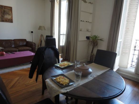 Another shot of the apartment with the table set for our breakfast