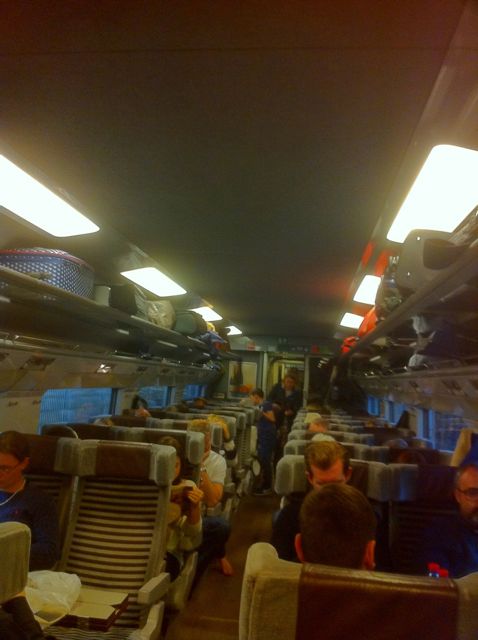 Spacious inside of the Eurostar